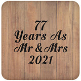 77 Years As Mr & Mrs 2021 - Drink Coaster C