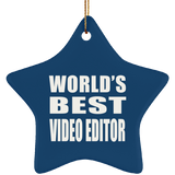 World's Best Video Editor - Star Ornament