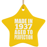 87th Birthday Made In 1937 Aged to Perfection - Star Ornament