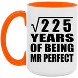 15th Anniversary Square Root of 225 Years of Mr Perfect - 15oz Accent Mug Orange