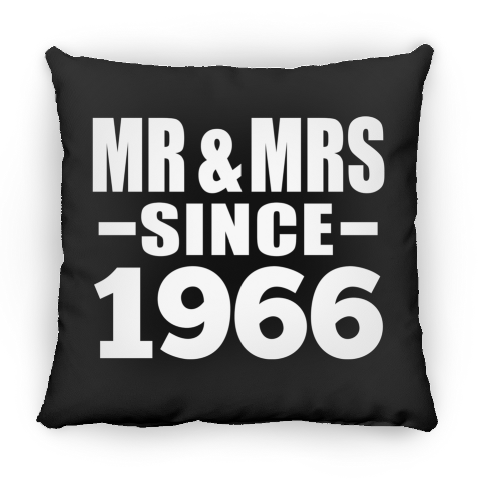 58th Anniversary Mr & Mrs Since 1966 - Throw Pillow Black