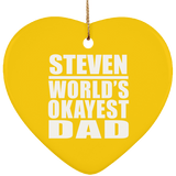 Steven World's Okayest Dad - Heart Ornament