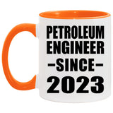 Petroleum Engineer Since 2023 - 11oz Accent Mug Orange