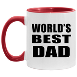 World's Best Dad - 11oz Accent Mug Red