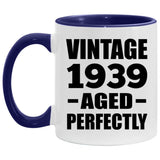 85th Birthday Vintage 1939 Aged Perfectly - 11oz Accent Mug Purple