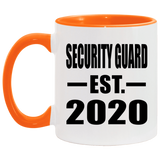 Security Guard Established EST. 2020 - 11oz Accent Mug Orange
