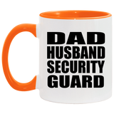 Dad Husband Security Guard - 11oz Accent Mug Orange