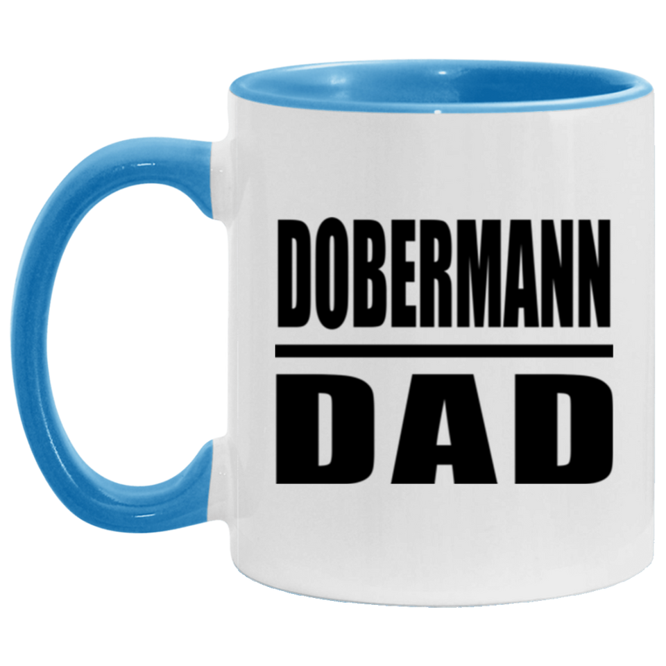 Dobermann Dad - 11oz Accent Mug Blue