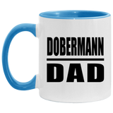Dobermann Dad - 11oz Accent Mug Blue