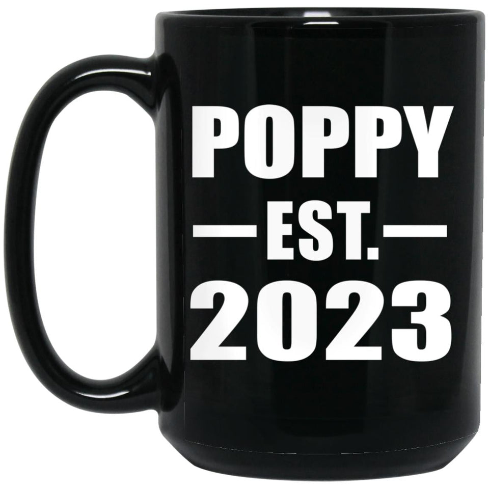 Poppy Established EST. 2023 - 15oz Coffee Mug Black