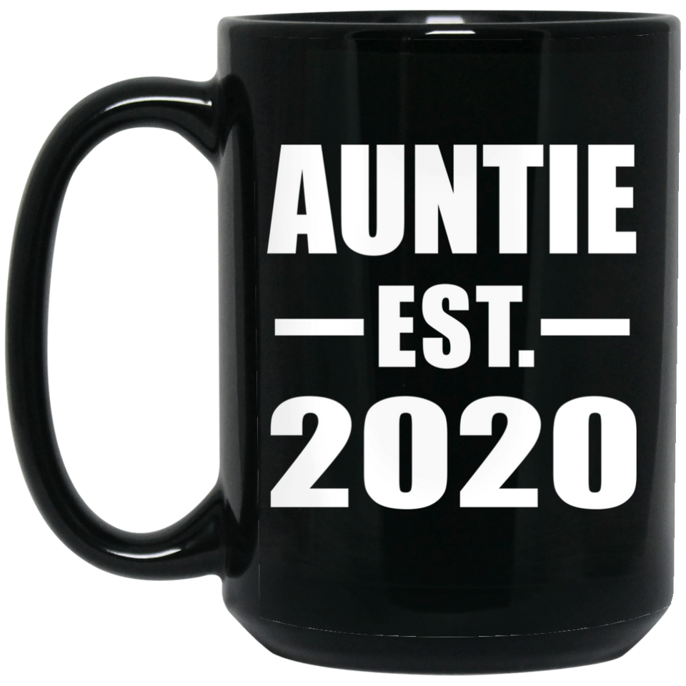 Auntie Established EST. 2020 - 15oz Coffee Mug Black