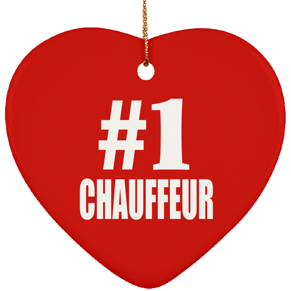 Number One #1 Chauffeur - Heart Ornament