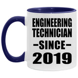 Engineering Technician Since 2019 - 11oz Accent Mug Purple