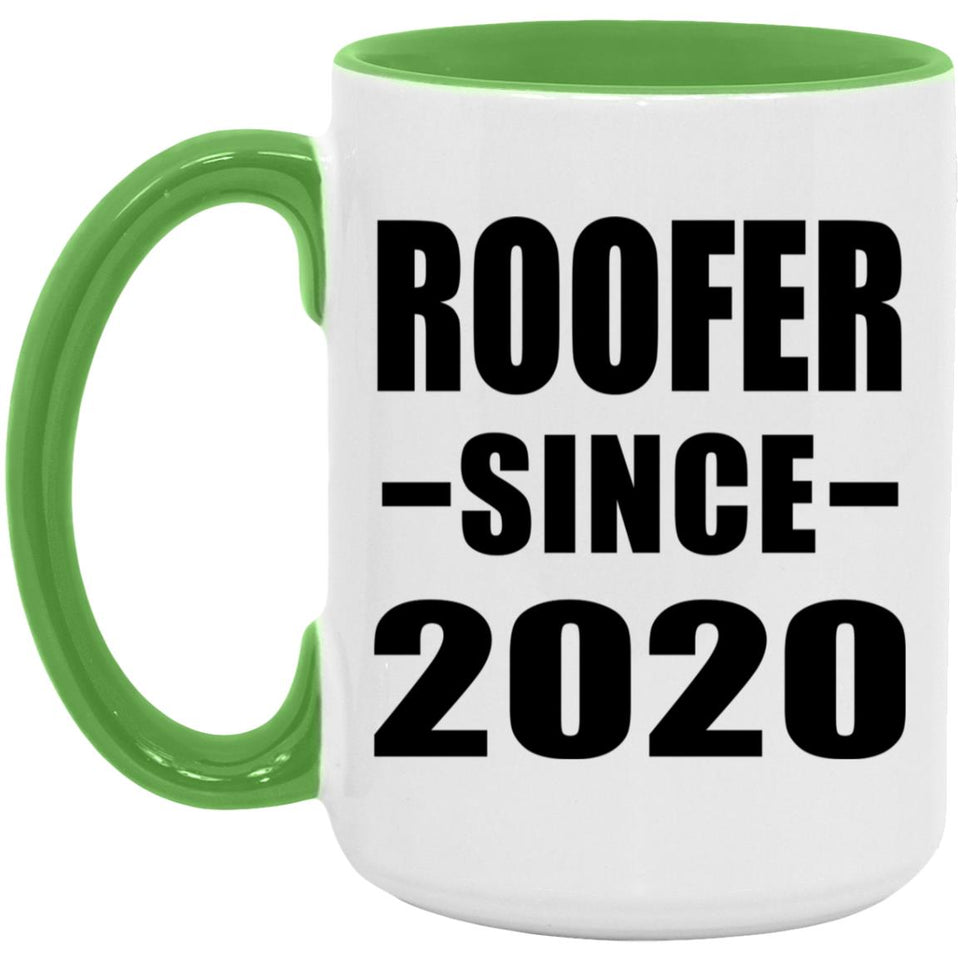Roofer Since 2020 - 15oz Accent Mug Green