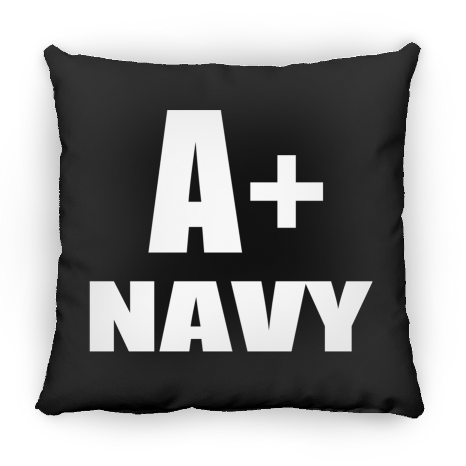 A+ Navy - Throw Pillow Black