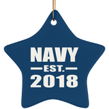 Navy Established EST. 2018 - Star Ornament