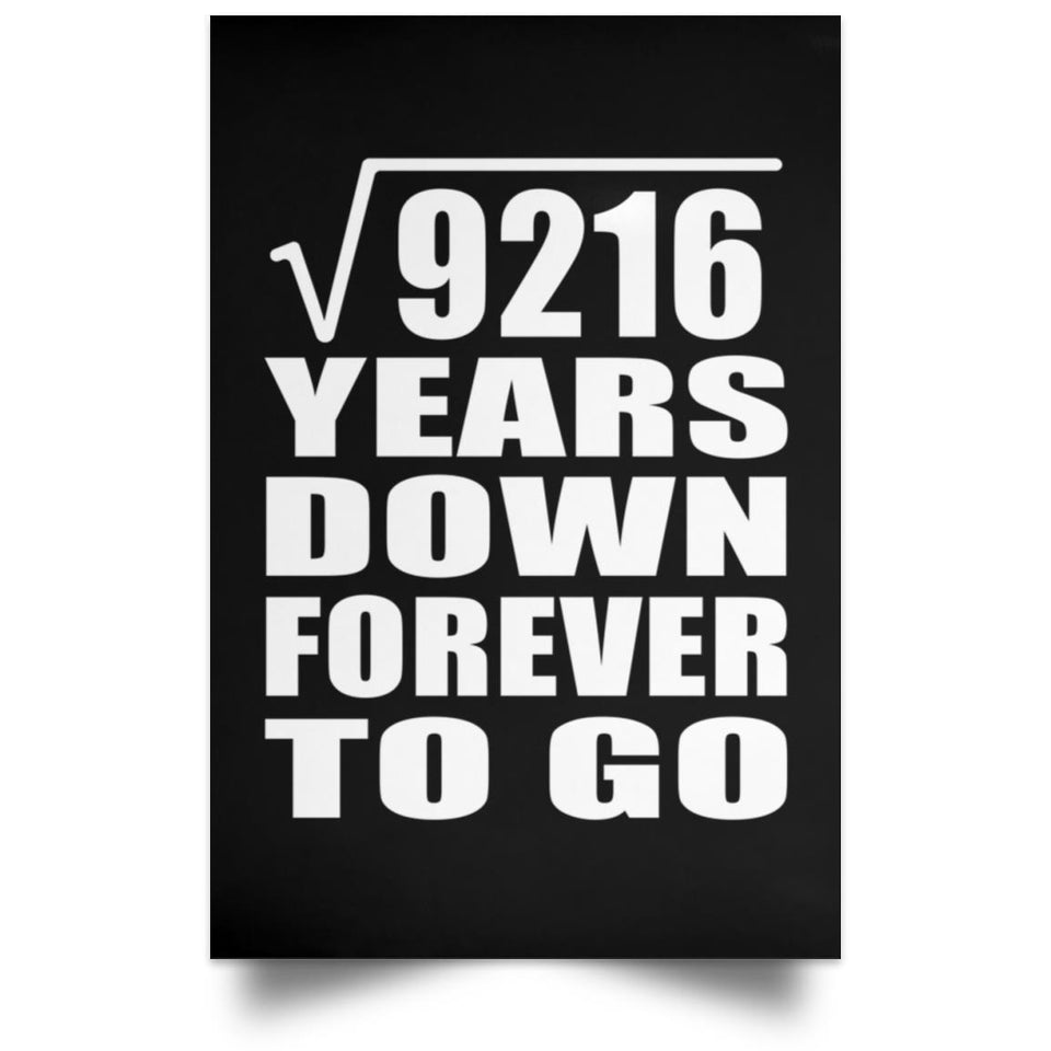 96th Anniversary Square Root of 9216 Years Down Forever To Go - Poster Portrait