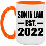 Son In Law Established EST. 2022 - 15oz Accent Mug Orange