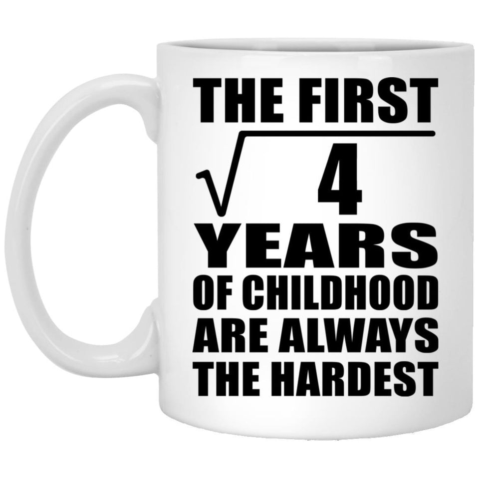 2nd Birthday Square Root of 4 Years of Childhood - 11oz Coffee Mug