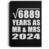 83rd Anniversary Square Root of 6889 Years As Mr & Mrs 2024 - Canvas Portrait