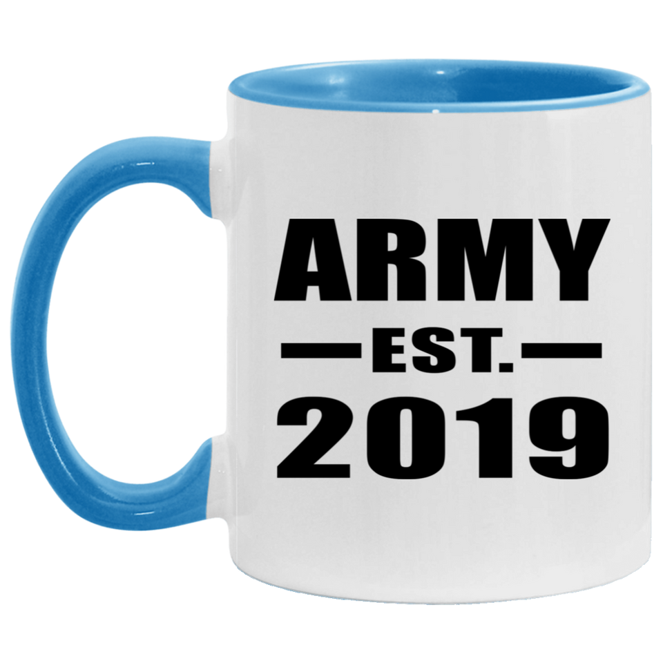 Army Established EST. 2019 - 11oz Accent Mug Blue