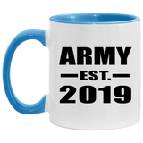 Army Established EST. 2019 - 11oz Accent Mug Blue