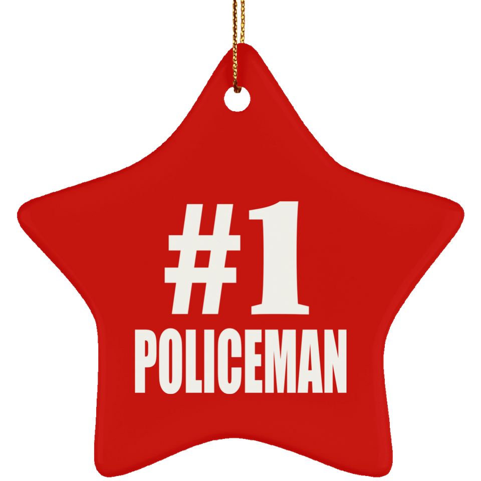Number One #1 Policeman - Star Ornament