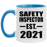 Safety Inspector Established EST. 2021 - 11oz Accent Mug Blue