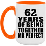 62nd Anniversary 62 Years Of Being Mr Perfect - 15oz Accent Mug Orange