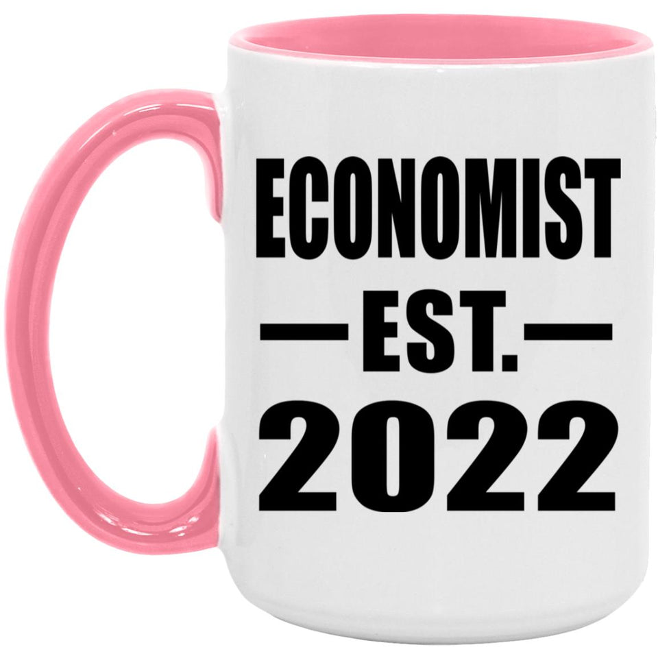 Economist Established EST. 2022 - 15oz Accent Mug Pink