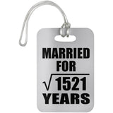 39th Anniversary Married For Square Root of 1521 Years - Luggage Bag Tag