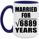 83rd Anniversary Married For Square Root of 6889 Years - 15oz Accent Mug Purple