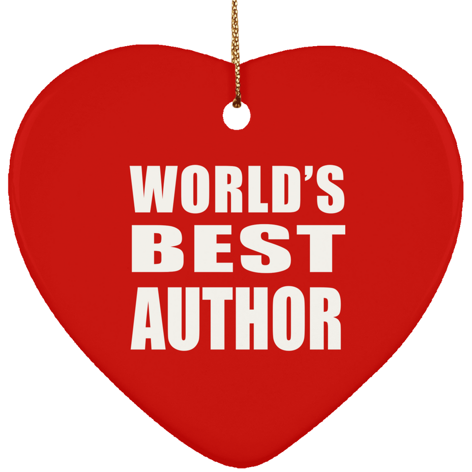 World's Best Author - Heart Ornament