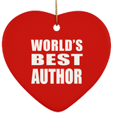 World's Best Author - Heart Ornament