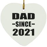 Dad Since 2021 - Heart Ornament