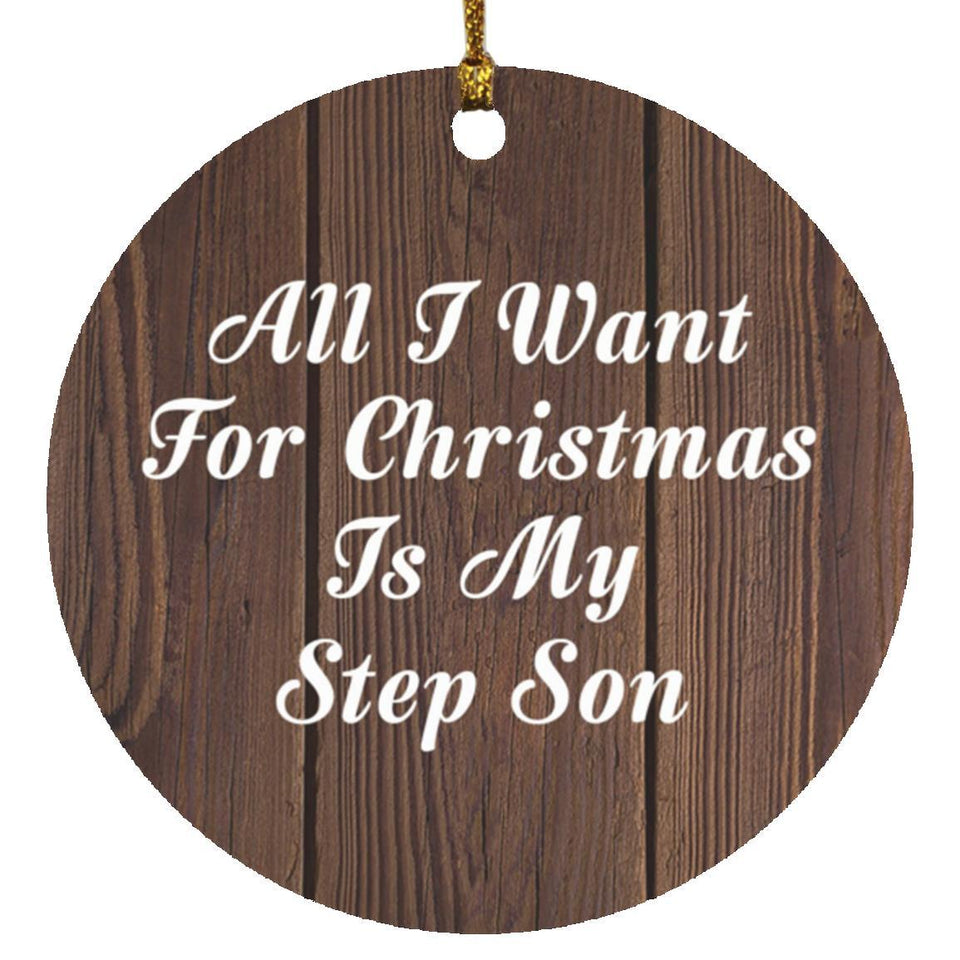 All I Want For Christmas Is My Step Son - Circle Ornament D