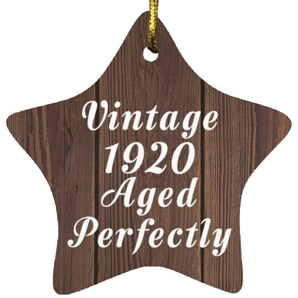104th Birthday Vintage 1920 Aged Perfectly - Star Ornament D