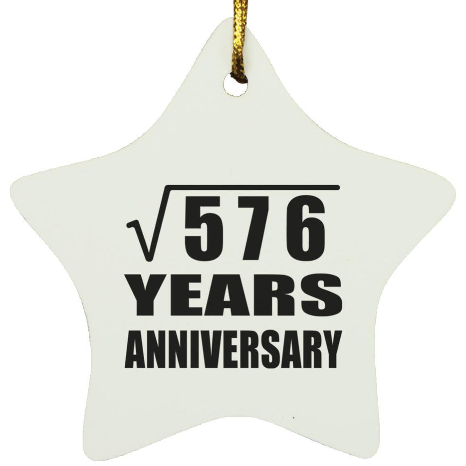24th Anniversary Square Root of 576 Years Anniversary - Star Ornament