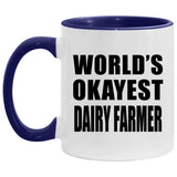World's Okayest Dairy Farmer - 11oz Accent Mug Purple