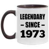 51st Birthday Legendary Since 1973 - 11oz Accent Mug Black