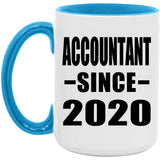 Accountant Since 2020 - 15oz Accent Mug Blue