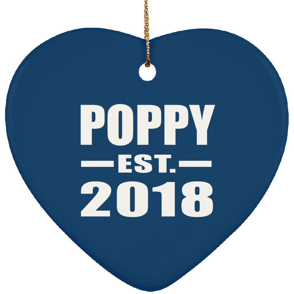 Poppy Established EST. 2018 - Heart Ornament