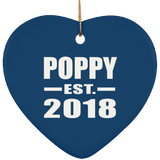 Poppy Established EST. 2018 - Heart Ornament