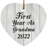 First Year As Grandma 2022 - Heart Ornament F