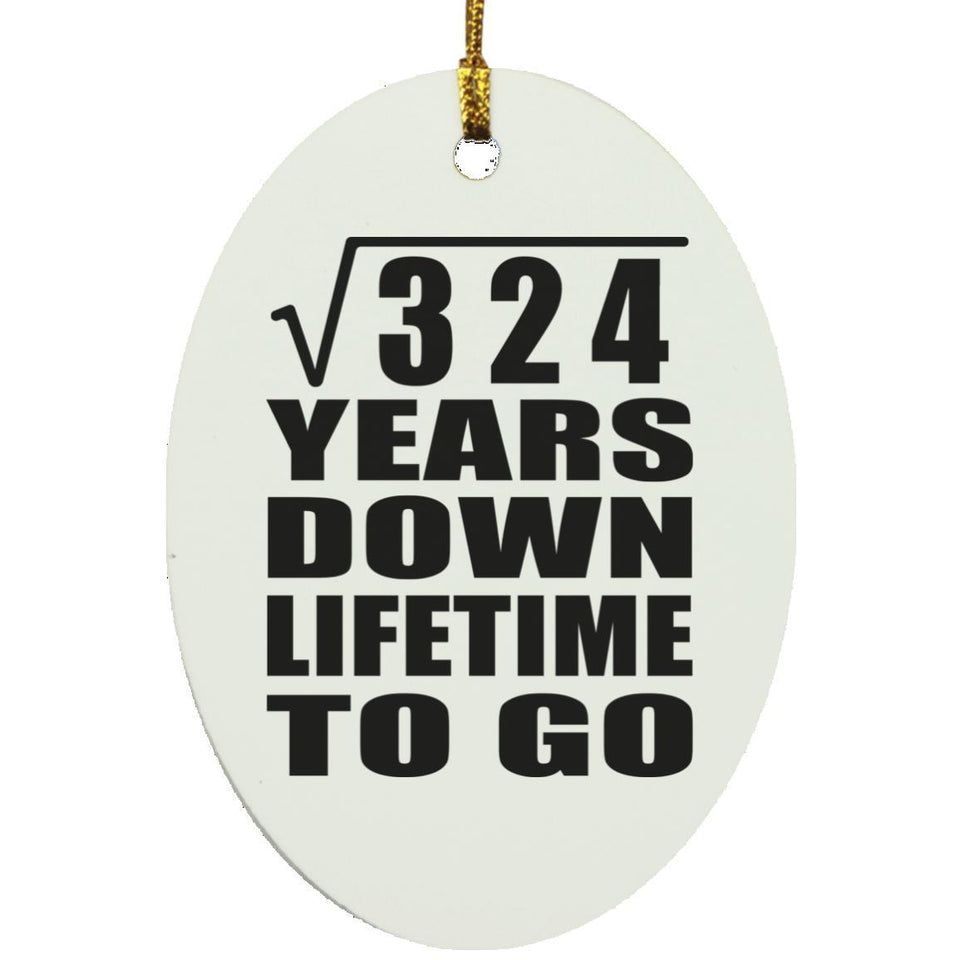 18th Anniversary Square Root of 324 Years Lifetime To Go - Oval Ornament