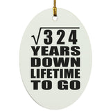 18th Anniversary Square Root of 324 Years Lifetime To Go - Oval Ornament