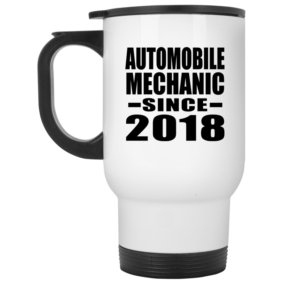 Automobile Mechanic Since 2018 - White Travel Mug