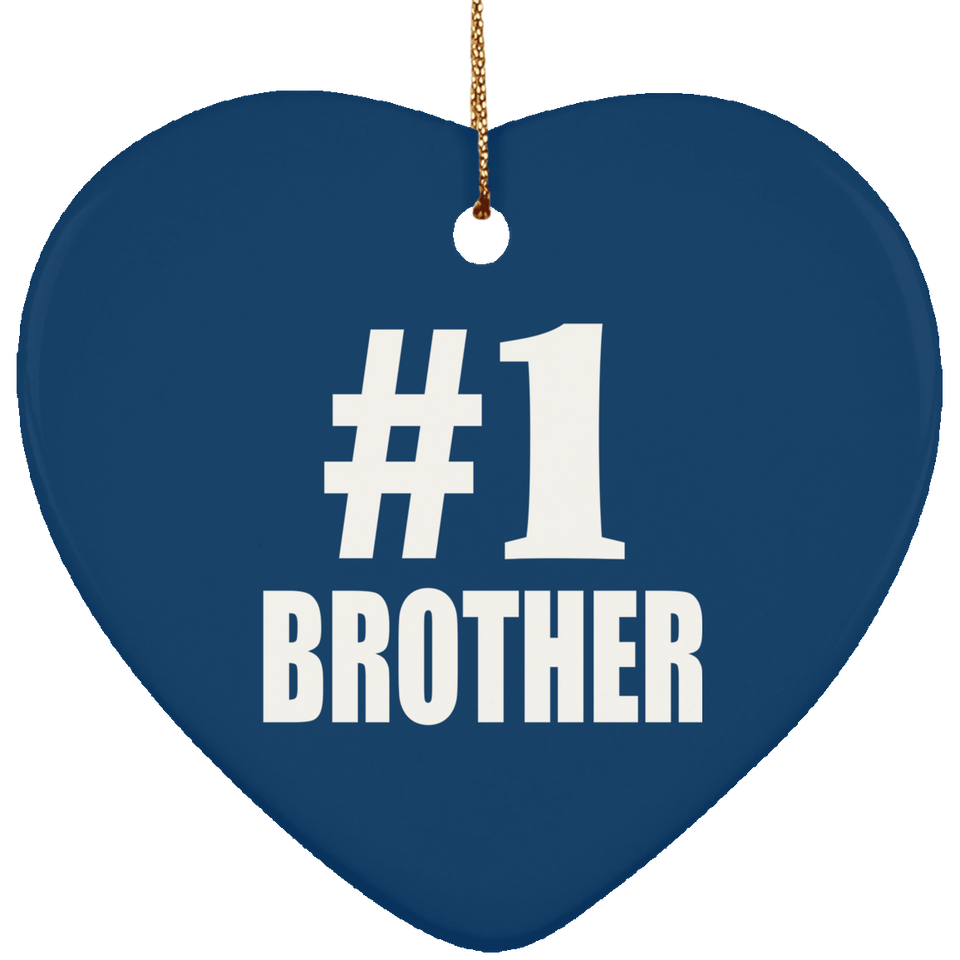 Number One #1 Brother - Heart Ornament
