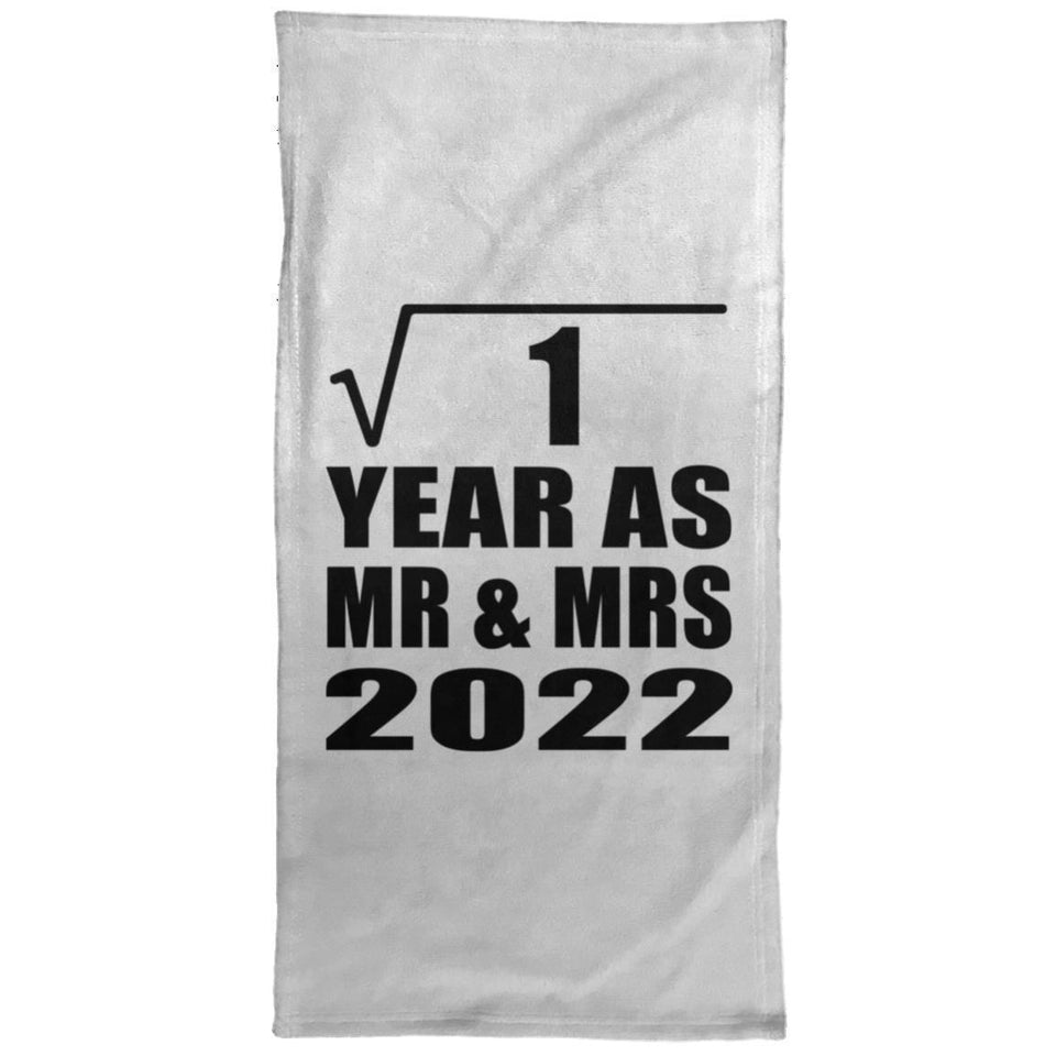 1st Anniversary Square Root of 1 Year As Mr & Mrs 2022 - Hand Towel