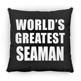 World's Greatest Seaman - Throw Pillow Black